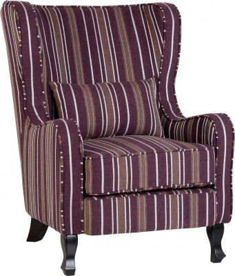 Sherborne Fabric Fireside Chair - Burgundy Stripe
