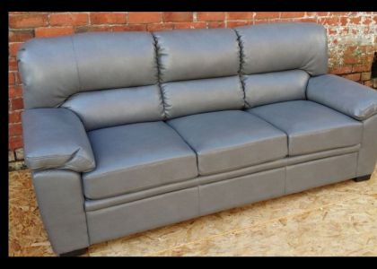 Silvia Leather GEL Suite - 3 + 2 Seater - Grey
