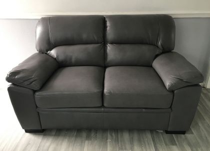 Silvia Leather GEL 2 Seater Sofa - Grey