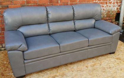 Silvia Leather GEL 3 Seater Sofa - Grey