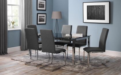 Tempo Glass Dining Set with Roma Chair