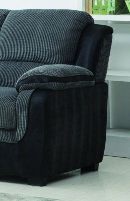 Tara Fabric 1 Seater Sofa - Grey / Black