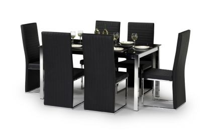 Tempo Black Glass Dining Table