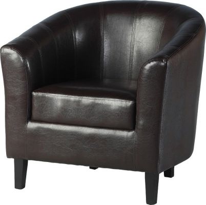 Tempo Faux Leather Tub Chair - Brown