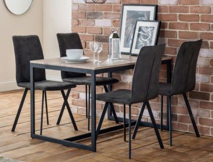 Tribeca Dining Set 4 Chairs - Sonoma Oak / Charcoal Grey