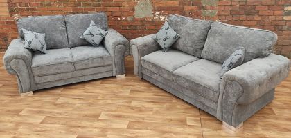 Verbier Fabric Sofa Suite 3+2 Fixed Back - Dark Grey