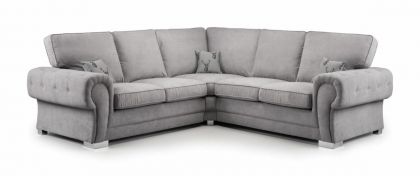 Verona Fabric Corner Suite 2c2 - BOX BACK Light Grey 