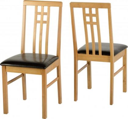 Vienna Chair in Medium Oak/Brown PU