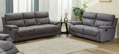 Violet Fabric Recliner Suite 3+2 - Light Grey STORM