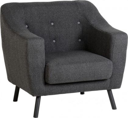 Ashley 1 Seater Sofa - Dark Grey Fabric