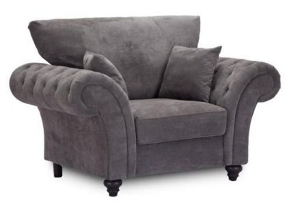 Windsor Fabric 1 Seater Sofa - Dark Grey