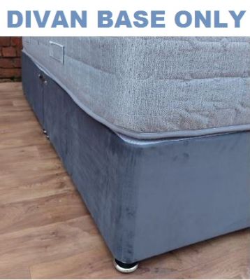 Ballygalley Fabric Double DIVAN BASE 4ft 6in - Plush Charcoal