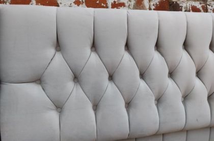 Ballygalley Fabric Double 4ft 6in Chesterfield Headboard 36" - Silver