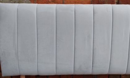 Ballygalley Fabric Double 4ft 6in Vertical Lined Headboard 24" - Silver
