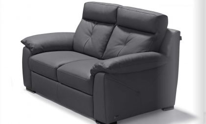 Bari Leather 2 Seater Sofa - Anthracite