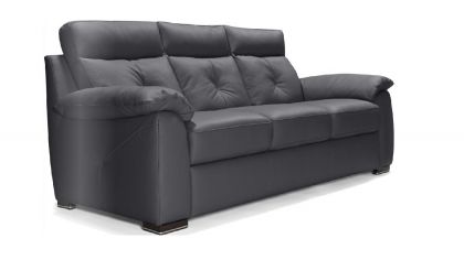 Bari Leather 3 Seater Sofa - Anthracite