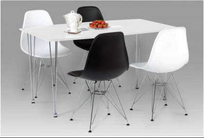 Bianca Plastic Chairs With Steel Chrome Legs - Black