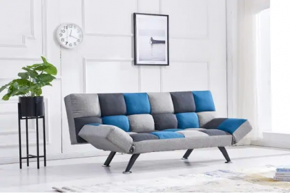 Boston Sofa Bed - Teal/Grey Patchwork