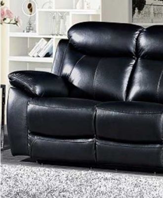 Bradshaw Leather 2 Seater Recliner Sofa - Black