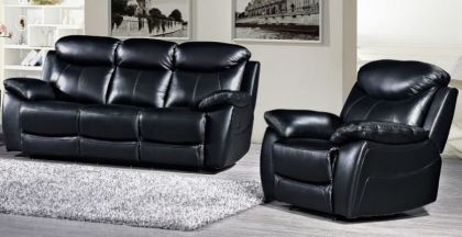 Bradshaw Leather Suite 3+1+1 - Black