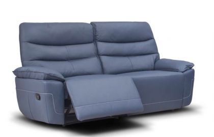 Cadiz Leather Recliner Suite 3+1+1 - Smoke Blue