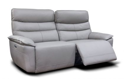 Cadiz Leather Recliner Suite 3+2+1 - Light Grey 