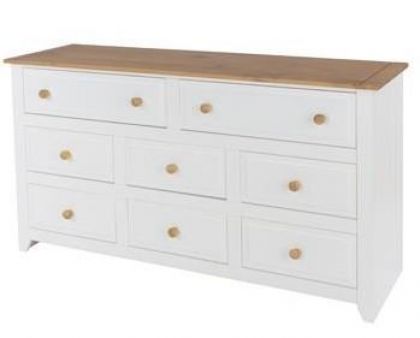 Capri 6+2 Large Drawer Chest - White/Pine