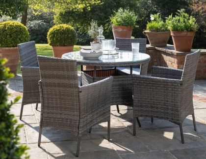 Casa 4 Seat Round Garden SET - Grey