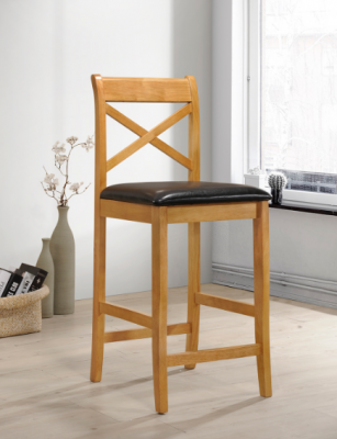 Clermont with PU Seat Bar Stool - Oak