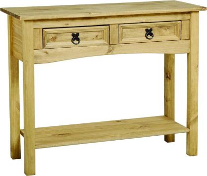 Corona Console Table 2 Drawer with Shelf