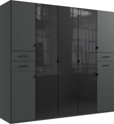 Danzig Wardrobe 225m - Graphite / Glass Black