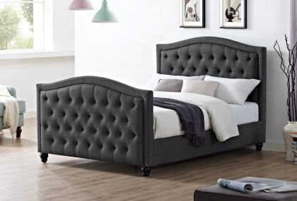 Daytona Fabric Linen Kingsize Bed 5ft - Grey