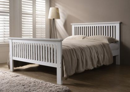 Denver Wood Small Double Bed 4ft - White