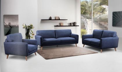 Enya Fabric 3+1+1 Suite - Navy