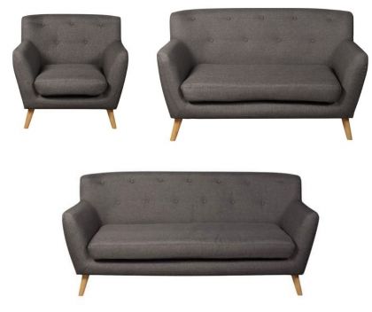 Eton Fabric Suite 3+2+1 - Dark Grey