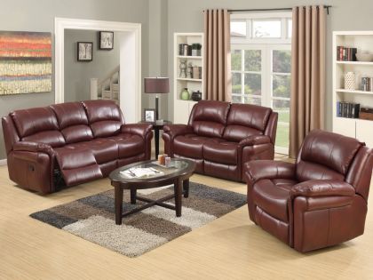 Farnham Leather Air 3+2+1 Suite -  Burgundy