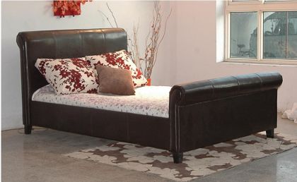 Henley Leather King Size Bed 5ft - Black