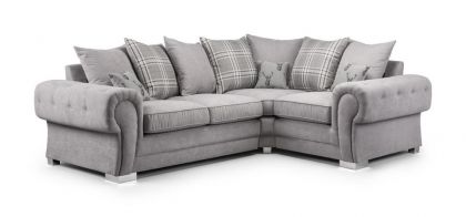 Verona Fabric Corner Sofa 2C1 - Grey SCATTER BACK