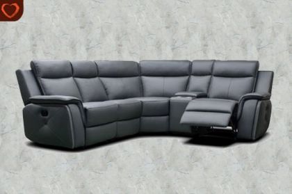 Infiniti Leather Modular Sofa 3 + 2 - Dark Grey