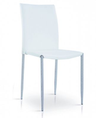 Iris PU Chair White & Chrome (Sold in 4s)