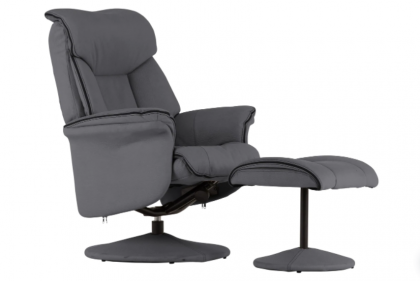 Kenmare Chair & Footstool - Grey