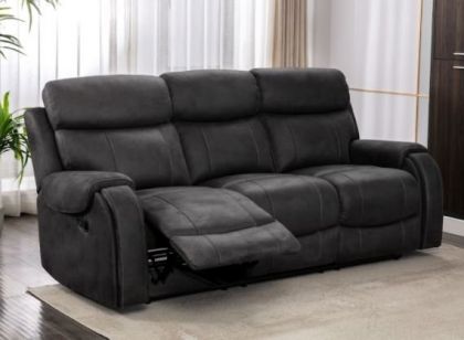 Kester Fabric 3 Seater Recliner Sofa - Slate