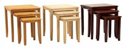 Kingfisher Solid Rubberwood Nest of Tables Natural