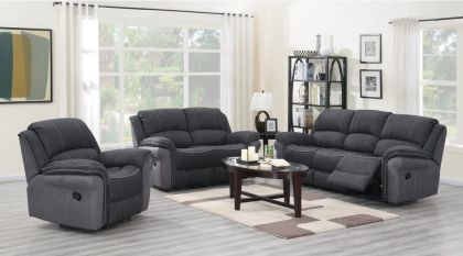 Kingston Fusion Recliner Suite 3+2+1 - Charcoal
