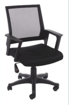 Loft Home Office Chair with Fabric Seat - Black