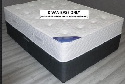 DW Standard Divan Base Double 4ft 6in Plush - Charcoal with 1 Drawer both sides bottom base
