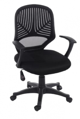 Loft Home Office Chair In Black Mesh Back - Black