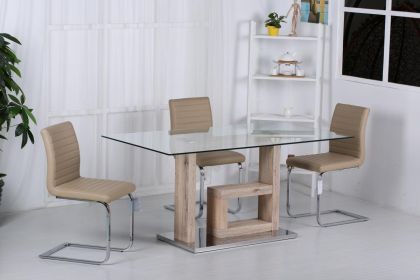 Lucia PU Chairs Chrome & Brown (Sold in 2s)