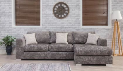Madera Fabric RHF Chaise Sofa - Platinum