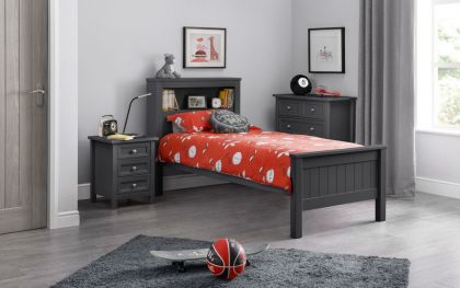 Maine Bookcase Single Bed - Anthracite